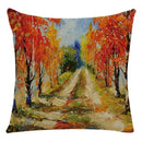 Axyaa Retro Landscape Oil Painting Linen Pillowcase 45*45cm for Living Room Sofa