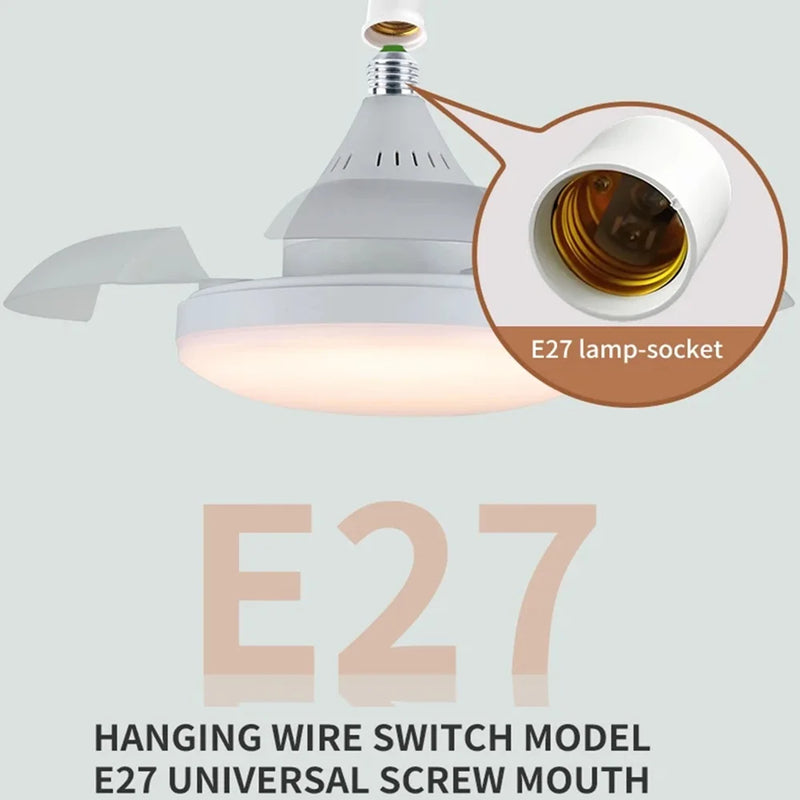 Axyaa Ceiling Fan Light with Remote Control and Retractable Blades