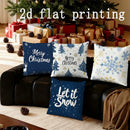 Axyaa Merry Christmas & Let it Snow Pillow Covers for Sofa, Bedroom, Car
