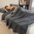 Axyaa Double Layer Milk Velvet Blanket for Bed Sofa Single Double