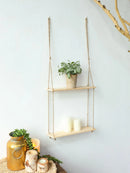 Axyaa Wooden Swing Wall Plant Pot Display Stand Shelf Home Decor