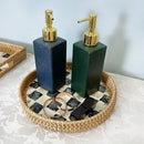 Axyaa Rattan Shell Checkerboard Tray: Creative and Natural Home Organizer