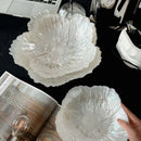 Axya Nordic Crystal Flower Tray: Elegant Glass Fruit Plate for Stylish Home Decor.