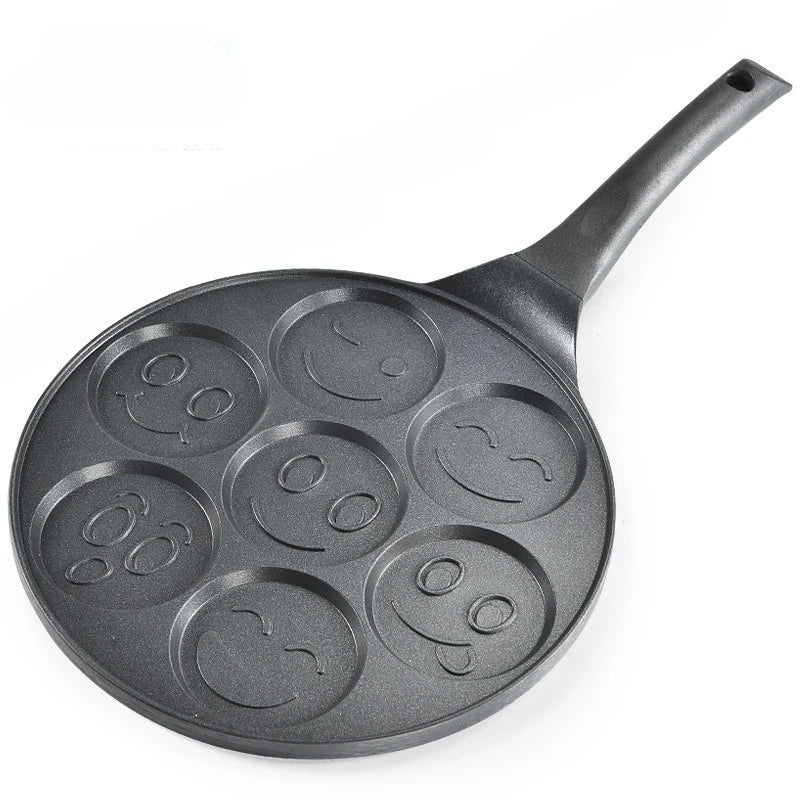 Axyaa Seven-hole Non-stick Animal Smiley Pancake Pan with Bakelite Handle