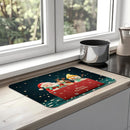 Axyaa Christmas Kitchen Drain Pads Tableware Mat Set
