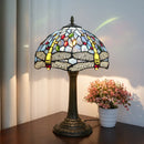 Dragonfly Stained Glass Table Lamp 12" for Bedroom Living Room Axyaa Brand