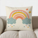 Colorful Rainbow & Hearts Pattern Pillow Cover for Sofa, Bedroom, Car - Axyaa