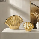 Axyaa Shell Ceramic Vase for Flowers | Tabletop Decoration Vessel