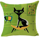 Axyaa Linen Cat Pillowcase 45x45 - Home Decor Cover for Sofa Bed