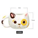 Axyaa Cartoon Cat Ceramic Cup with Spoon | Creative 430ml Coffee Milk Tea Mug