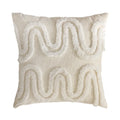 Axyaa Ivory Chenille Abstract Line Art Cushion Cover 45X45cm
