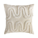 Axyaa Ivory Chenille Abstract Line Art Cushion Cover 45X45cm