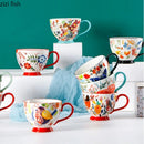 Axya Hand Painted Ceramic Mug Large Capacity Coffee Tea Cup Breakfast Milk Mugs