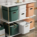 Axyaa Solid Color Storage Box with Cover - Household Organizer for Snacks, Cosmetics, Toys, Clothes