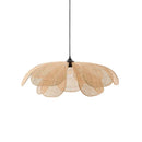 Axyaa Woven Petal Pendant Lights: Zen Tea Room Rattan LED Chandelier