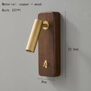 Axyaa Switch Wall Lamp: Gold Silver Brass Wooden Lighting for Bedroom Reading Office