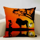 Axyaa African Landscape Art Pillow Case 45x45cm High Quality Linen Cushion Cover