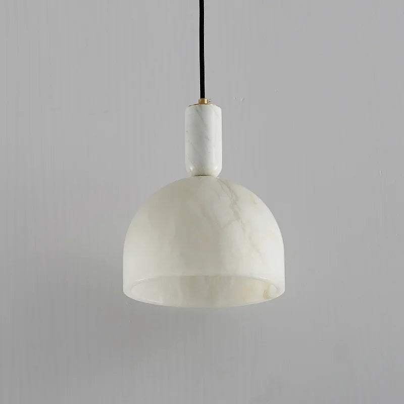 Axyaa Alabaster Pendant Light: Elegant Copper Chandelier for Bedroom, Restaurant, or Bar