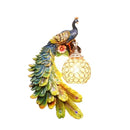 Axyaa Resin Art Peacock Wall Lamp: Retro Aesthetic European Style for Bedrooms and Corridors