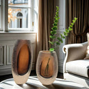 Axyaa Frosted Glass Vase: Elegant Floral Arrangement Home Decor & Hydroponics Accessory