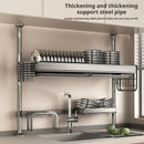 Axyaa Over Sink Dish Drying Rack & Organizer Shelf - Adjustable Multifunctional Storage