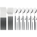 Axyaa 24pcs Stainless Steel Cutlery Set Fork Teaspoon Knife Silverware Flatware