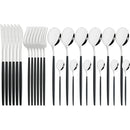 Axyaa 24pcs Stainless Steel Cutlery Set Fork Teaspoon Knife Silverware Flatware