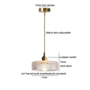 Axyaa Glass Adjustable LED Pendant Lights in Antique Gold Brass