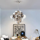 Axyaa Glass Pendant Lamp - Light Luxury Smoke Grey Bubble Ball for Living Room, Bedroom, Dining Room