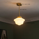 Axyaa Milky White Glass Pendant Ceiling Lamp - Modern Hanging Light
