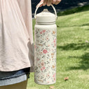 Axyaa Vintage Floral Thermos Bottle with Large Capacity and Handle