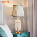 Axyaa Luxury Post Modern Blue Ceramic Table Lamp for Bedroom and Living Room