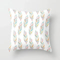 Axyaa White Feather Pillowcase Blue Polyester Cushion Cover for Home Decor