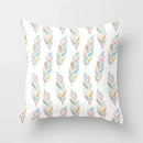 Axyaa White Feather Pillowcase Blue Polyester Cushion Cover for Home Decor