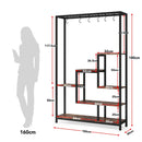 Axyaa 5-Tier Metal Plant Stand with 10 Hanging Hooks | 70.9" Tall Plant Shelf