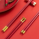 Axyaa Aluminum Alloy Chopsticks Set - 5 Pairs Reusable Sushi Sticks Korean Tableware