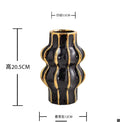 Modern Ceramic Flower Arrangement in White Black Gold Vases by Axyaa