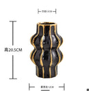 Modern Ceramic Flower Arrangement in White Black Gold Vases by Axyaa