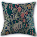 Axyaa Peach Leather Velvet Pillow Case Set - William Morris Design