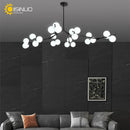 Axyaa Black Gold Glass Ball LED Chandelier for Living & Dining Room