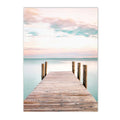 Beach Flamingo Canvas Wall Art by Axyaa - Sea Wave Starfish Shell, Palm Tree, Pineapple