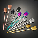 Axyaa Square Head Teaspoon with Long Handle, Coffee Tea Stirrer Spoon