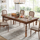 Axyaa 62" Farmhouse Wood Patio Dining Table, Seats 4-6, Indoor/Outdoor Picnic Table