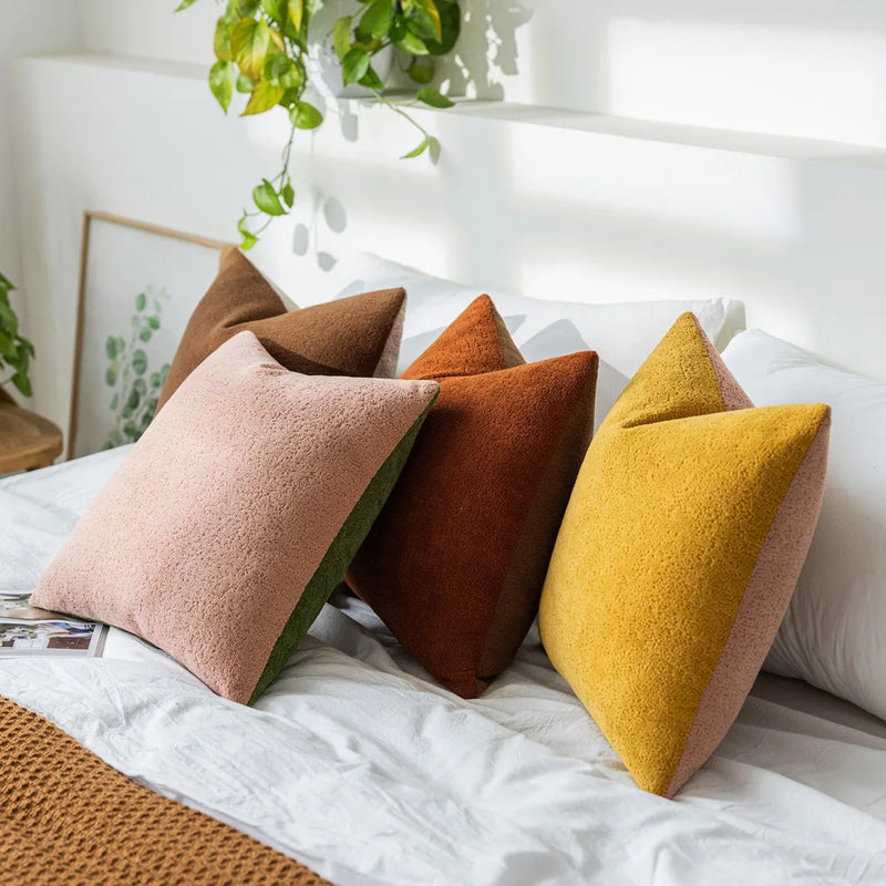 Cloud Velvet Pillow Cover 45x45cm Reversible Winter Decor for Sofa & Living Room
