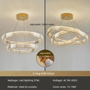 Axyaa Dimmable Crystal Chandelier: Modern LED Pendant Light for Stairs, Luminaria Fixtures