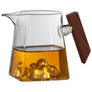 Glass Mountain Tea Strainer Set by Axyaa: Wooden Handle, Integrated Fair Cup & Filter