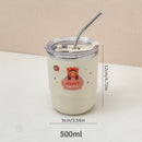 Axyaa Double Wall Insulated Steel Coffee Mug with Straw - Leak Proof Tumbler