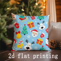 Axyaa Christmas Pattern Pillow Covers for Sofa, Bedroom, Car - Rectangular Cushion