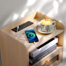 Axyaa Boho Rattan Nightstand - Chic Storage Solution for Modern Bedrooms