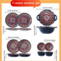 Axyaa 7-Piece Ceramic Dinnerware Set: Dessert, Steak, Pasta, Salad, & Soup Bowls